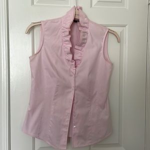 Pink ruffled brooks brothers blouse